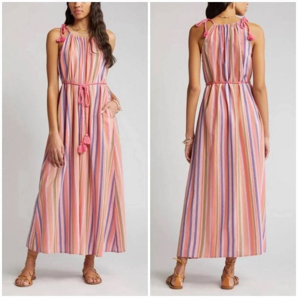 NWT Xirena Esme Citrus Melange Cotton Linen Maxi Summer dress Woman's